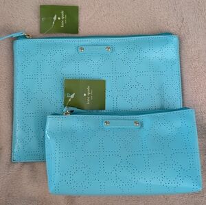 Kate Spade NWT Metro Spade Cosmetic Bag Set In Adriatic